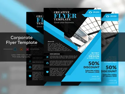 Corporate Flyer Template a4 design advertisement brochure brochure design brochure mockup brochure template business business flyer corporate corporate flyer flyer flyer design flyer mockup flyer template graphic design letter design mockup mockup template print print design