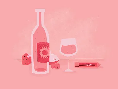 Rosé All Day graphic design illustration rose rosé wine
