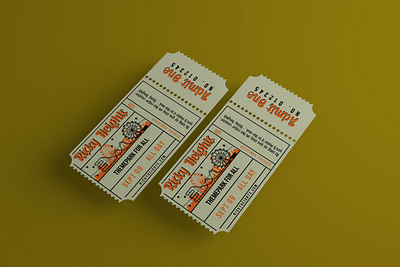 Risky Heights Theme Park Ticket branding design graphic design illustration logo typography