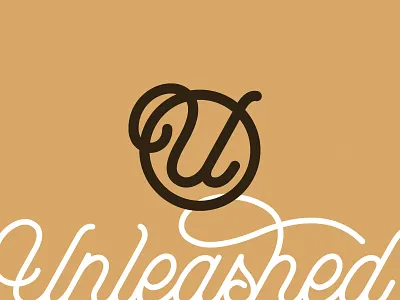 Unleashed Symbol brand branding dogs dogwalking emblem font handlettering handwriting icon illustration lettering logo logotype monogram pets professional script symbol type typography