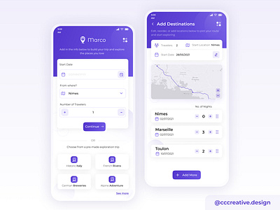 Travel App UI Design branding design clean clean interface color pops design illustration interface light theme logo product design ui ui design ux ux design