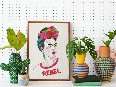 Frida Rebel colors drawing frida graphic design illustration lineart vector