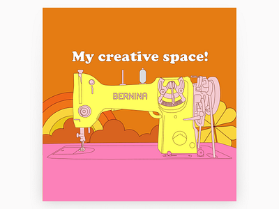 my creative space 1960s colorful cute design funky illustration retro