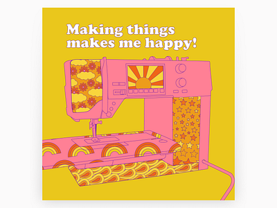 making things makes me happy! 1960s colorful cute design illustration retro