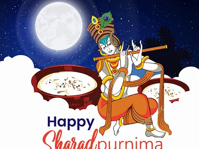 Sharad Purnima Social Media Post banner businesspost graphic design illustration indianfestival informativepost photoshop post poster promotionalpost social media design socialmediapost