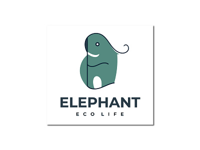 Modern Logo For ELEPHANT ECO LIFE art brand identity branding design eco logo elephant logo flat graphic art graphic design graphics design icon illustration lettering logo minimalist modern typography ui vector website