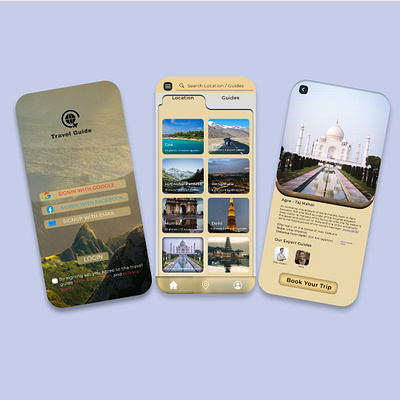 Travel Guide app design app application design branding guide tour app travel travell app ui ui design