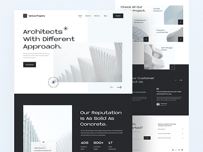 Venture - Real Estate Landing Page agency agent apartment architecture building coworking furniture home interior landing page office properties property property web real estate residence ui uiux web design website