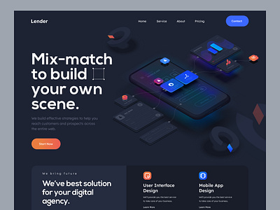 Lender - Design Agency website agencywebdesign agencywebtemplate appui branding darkwebdesign design designagencywebsitedesign illustration landing page design landingpage minimal modern design modernwebdesign ui userinterfacedesign userinterfaceweb webdesign website websitedesign webui
