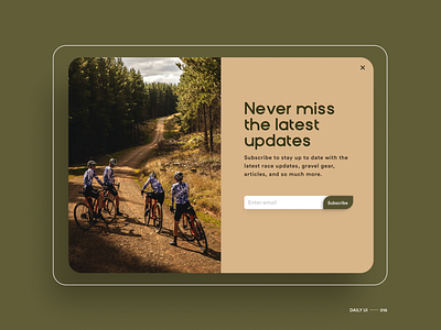 Daily UI | Overlay cycling daily ui daily ui 016 figma forest gravel green le wagon overlay popup shadow ui ux ui web design