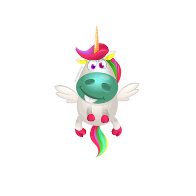 | eyewee hasselhoof | - the unicorn branding cartoon character design fairy flying funny halloween horse illustration logo mascot unicorn