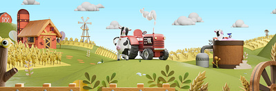 Dairy Farm 3d arcade studio character digital farm folioart illustration landscape modelling