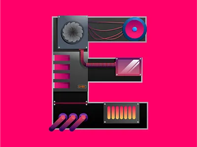 Letter E branding character design e emak illustration letter lettering logo pink sticker typo typography ui vector