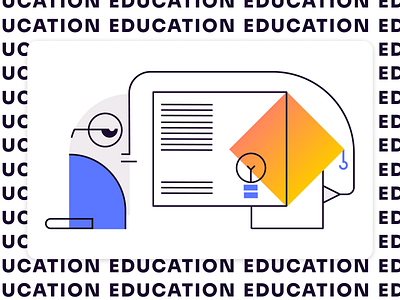 Education illustration design education graduate illustration illustrator learning reading vector