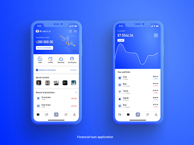 Financial loan application app design ui ux