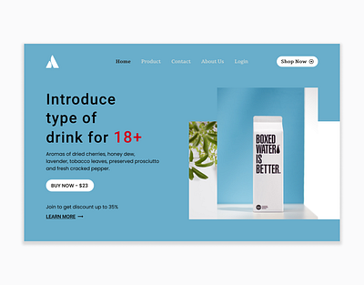 Aous for Drink +18 Website Design app design best branding clean creative design flat home illustration logo personal website ui ui ux ui ux website design web design website design