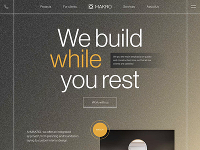 MAKRO - Web Design for Construction Company animation branding building company clean colors construction company design landing landing page modern design motion graphics ui ui design ux web web design