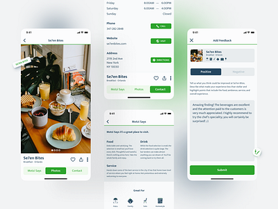 Motzi — Find new restaurants food healthy mobile app recommendation restaurants ui ux