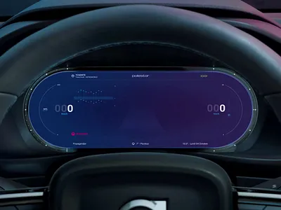 HMI UI Electric car dashboard - Polestar ai automotive car dashboard electric electric car hmi mockup motion polestar ui vehicle visual identity visualization