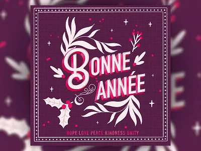 Bonne année creative design illustration lettering procreate typography