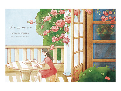 summer design flat illustration girl illustraion illustration summer