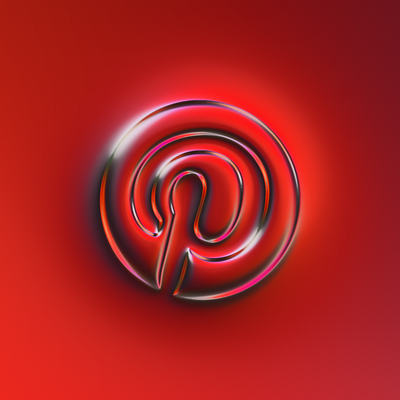 Pinterest logo x Naumorphism 3d abstract art branding chrome colors design embossed filter forge generative glow graphic design illustration logo metallic neon pinterest red