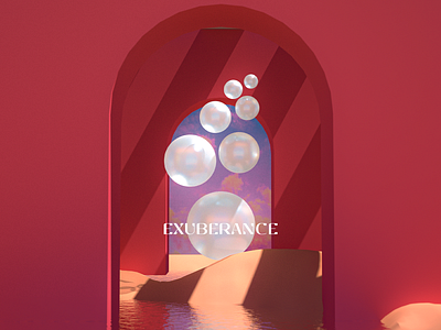 Exuberance IX 3d abstract arch architecture blender branding c4d design doors glow octane red render seren sky water