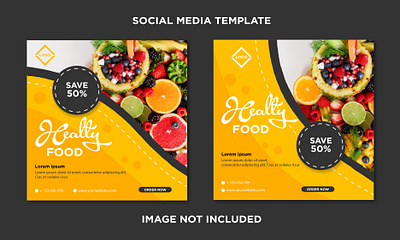 healty foood social media template discount graphic design