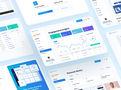 ClipFlip. Screen recording web-app dashboard analytics animation app blue dashboard data design logo player screen statistics stats typography ui ux video webapp