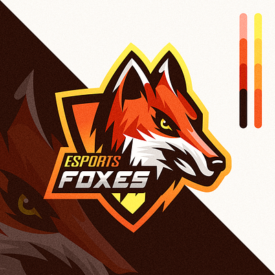 Foxes E-Sports Logo design detailed drawing esports logo fox foxes illustration logo vector