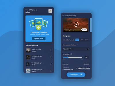 Video Compressor App app design compressor figma product design ui ux video app