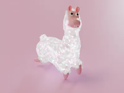 Alpaca 3D 3d alpaca animal blender character fluffy glow illustration lights llama render