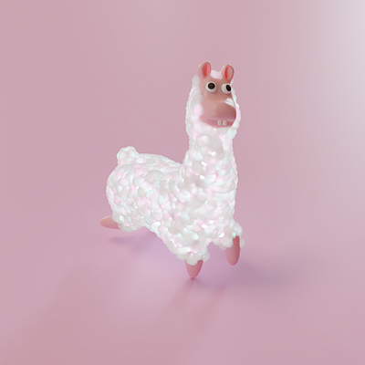 Alpaca 3D 3d alpaca animal blender character fluffy glow illustration lights llama render