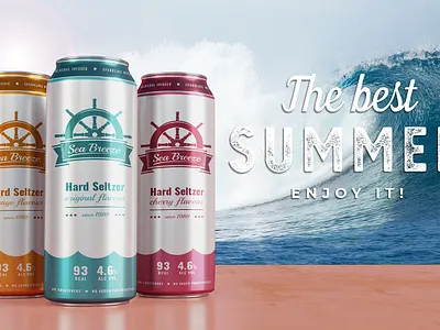 Sea Breeze Hard Seltzer graphic design illustrator package design photoshop