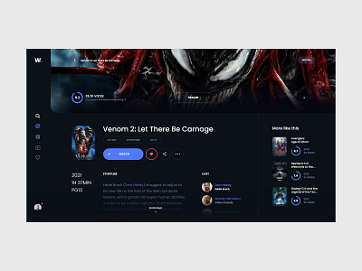 #112 - Concept shots app application dark dashboard design film interface movie netflix platform tv ui ux watch web app webapp