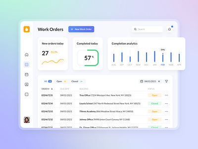 Cloud-Based Fire Prevention Solution app application chart clean color crm dashboard design enterprise flat gradient minimal mobile report ui ux web