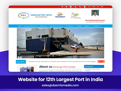 Website for 12th largest port in India 3d animation app branding creative design graphic design illustration illustrator latest app design logo logo design material ui design minimal mobileappdesign motion graphics task management typography ui website