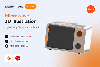 Microwave 3D Kitchen Object 3d 3d animation 3d art 3d icon 3d icons 3d illustration app concept design icon icon design icons icons design illustration kitchen logo microwave motion graphics page ui