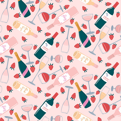 Celebrate! art licensing design illustration pattern pattern design repeat pattern surface design surfacedesign wine