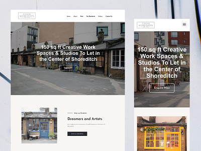 Cleeve Workshops Website Design branding building clean construction design desktop desktop site estate agent graphic design icons mobile mobile site property management renovation site site design ui web design website website design