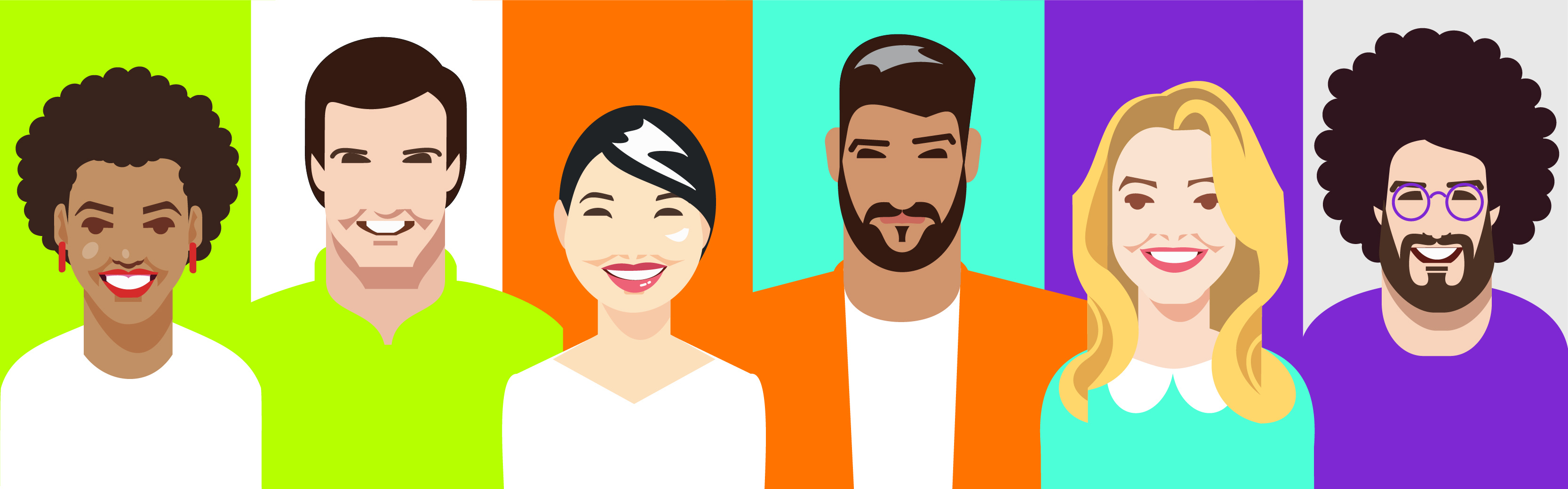 Characters set -04 african arab asian avatar branding caucasian character character design design face graphic graphic design illustration logo portrait smile ui vector