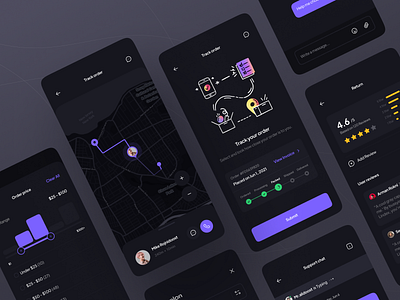 Shoplon | E-commerce UI Kit 3d address art branding chat comment dark e commerce filter kit localy map online store payment product progress sale shop track order trend