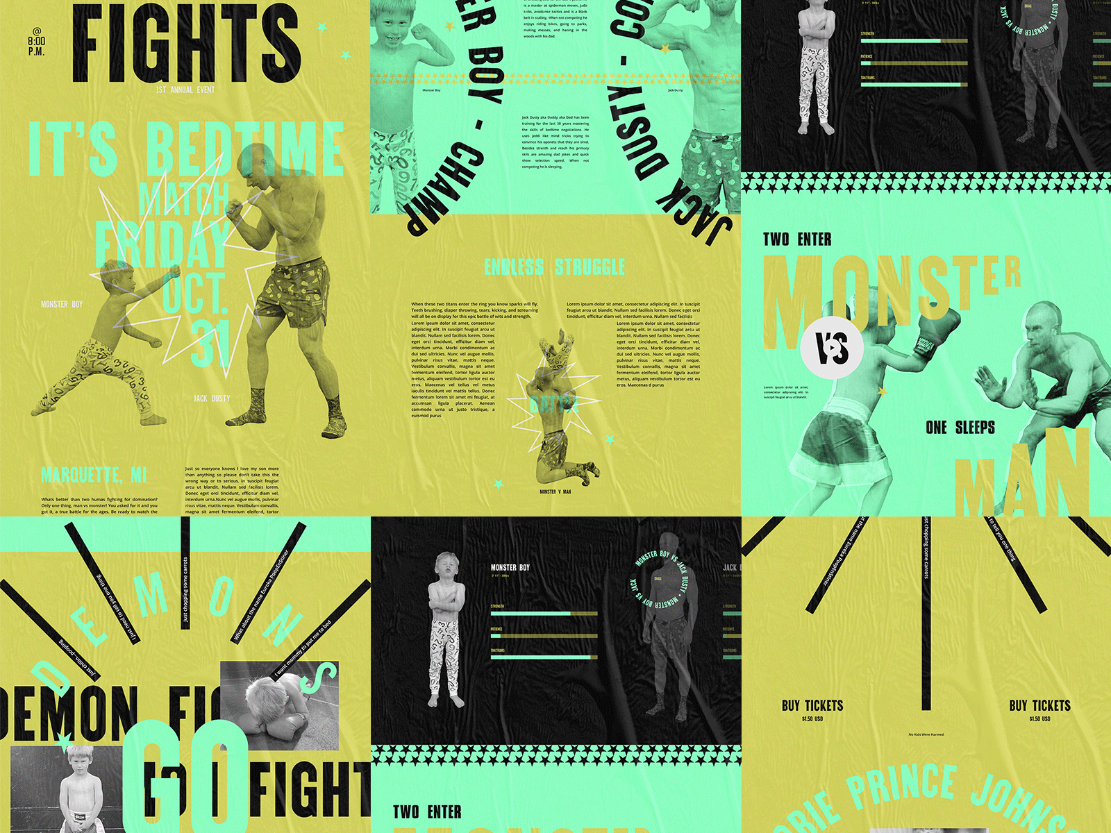 Monster Fights - Mocktober Preview boxing halloween landing mma mocktober promotion type ui website