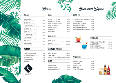 Menu menu tropical