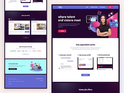 supertalent – Landing Page clean explore hiring homepage job job application job board job finder job listing jobs landing page minimal simple ui ux web website