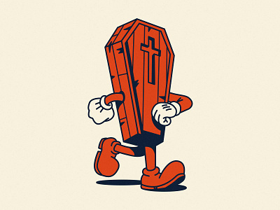 Ain’t no rest for the wicked branding coffin design flat graphic design halloween illustration illustrator mascot spooktober spooky vector walk