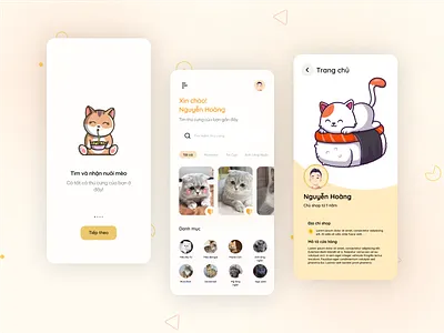 Cute Pet App 3d animation app branding cute design graphic design icon illustration kit logo motion graphics pet ui uikit