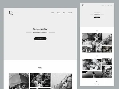 Minimalist Photography Landing Page Concept design humanity minimalist photography ui ux