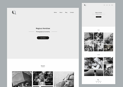 Minimalist Photography Landing Page Concept design humanity minimalist photography ui ux