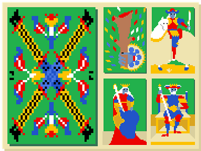 Paus de Marseilles pixelart tarot wands